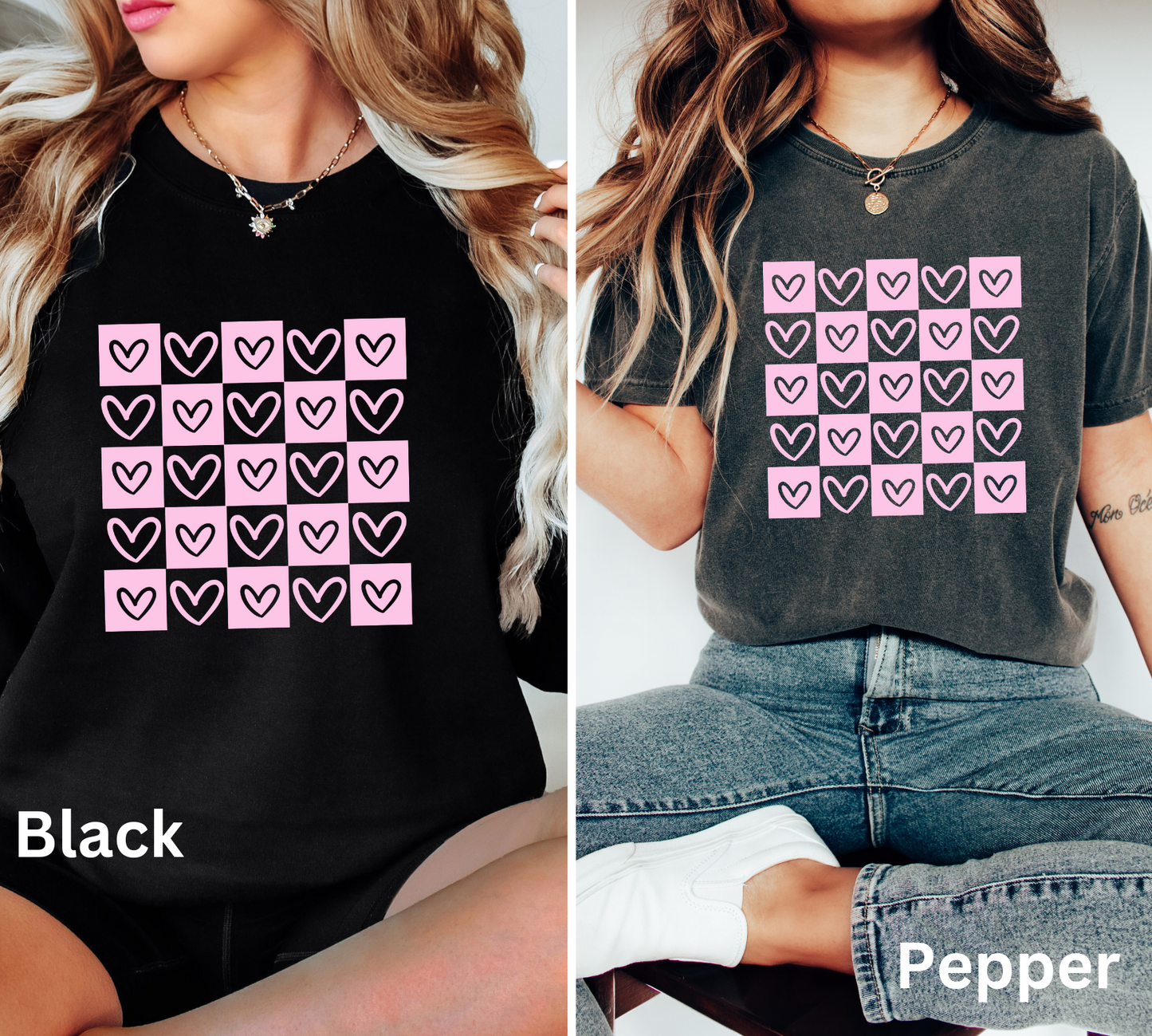 checkerd hearts